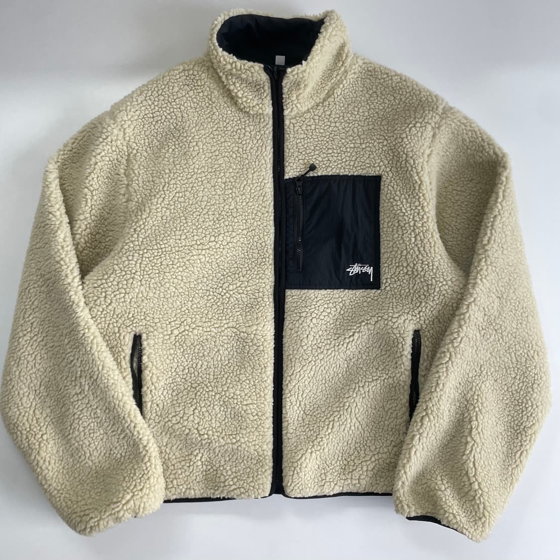 -Stussy 스투시 8볼 크림 쉐르파 자켓 상품이미지4