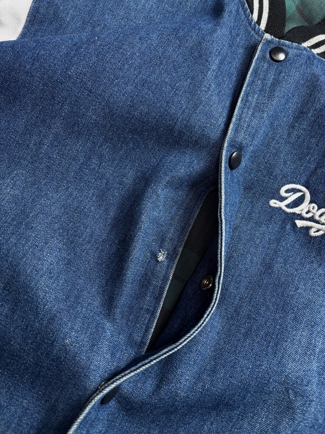 00s 빈티지 LA 다져스 빅로고 올드스쿨 데님 바시티 자켓 2392  상품이미지3