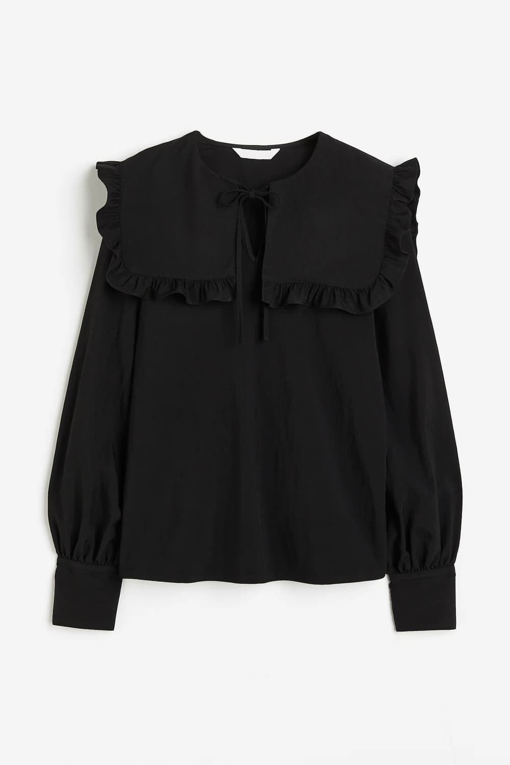 블랙 피터팬 프릴 카라 블라우스 상품이미지1