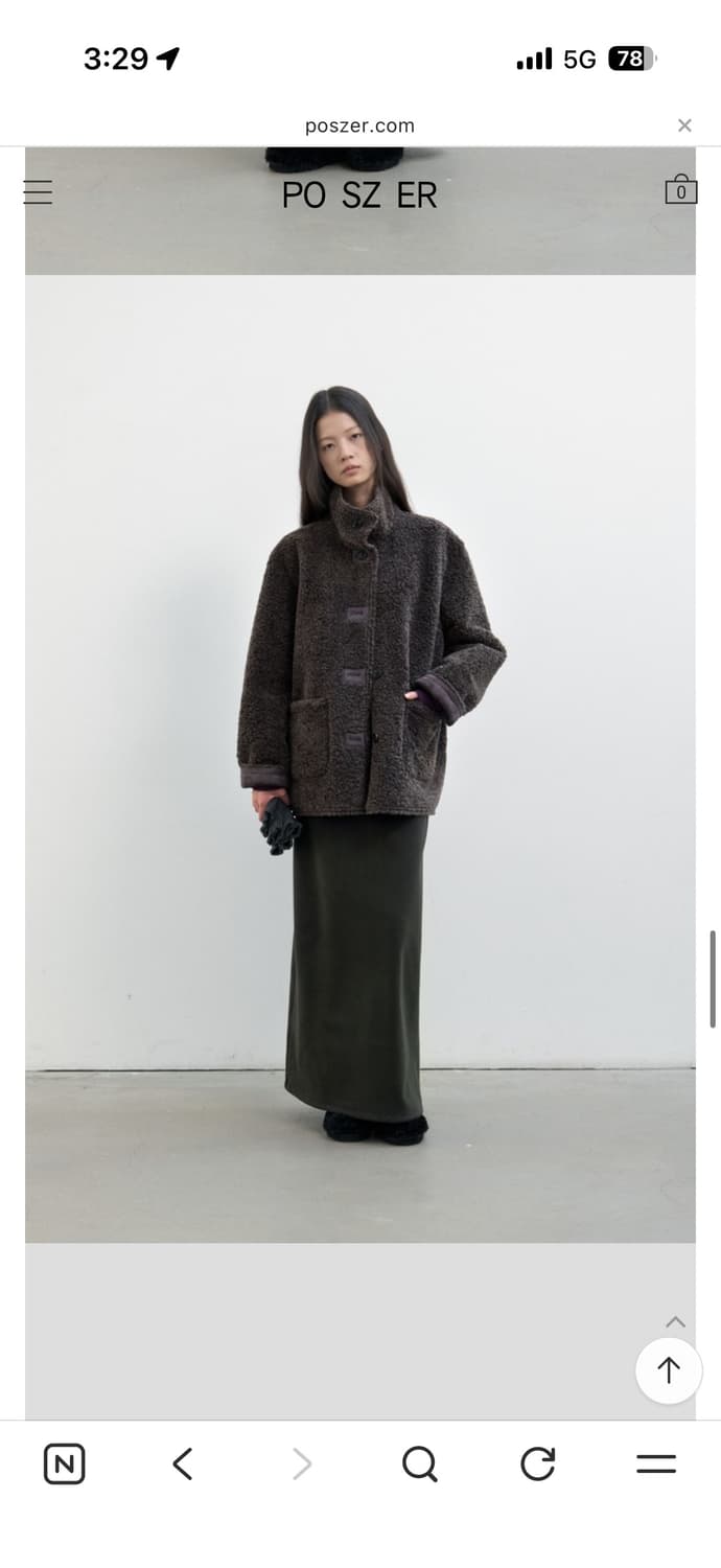 포저 리버시블 시어링 무스탕(다크그레이) 상품이미지3