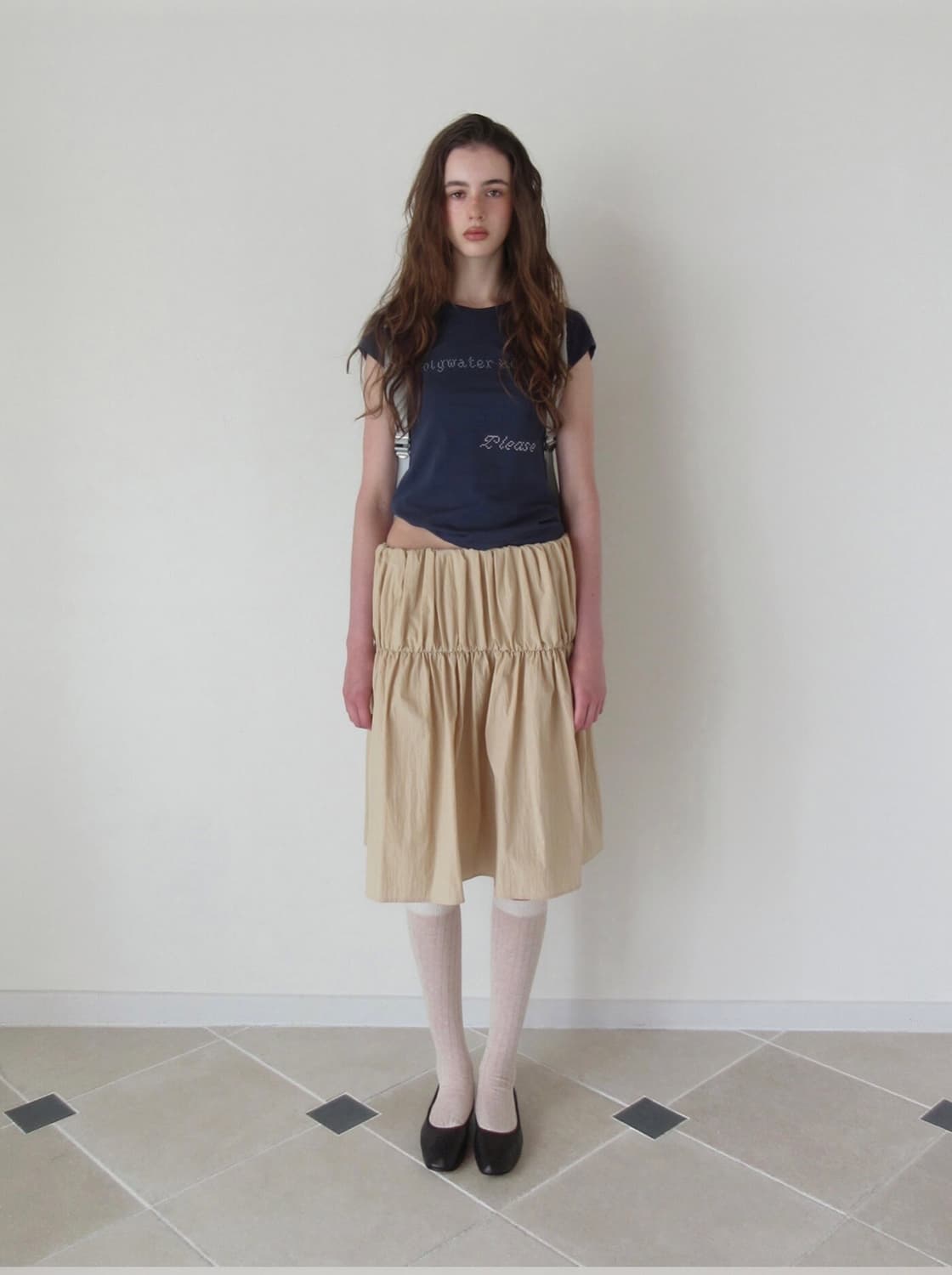 스무드무드 Date Cake Skirt Beige 상품이미지1