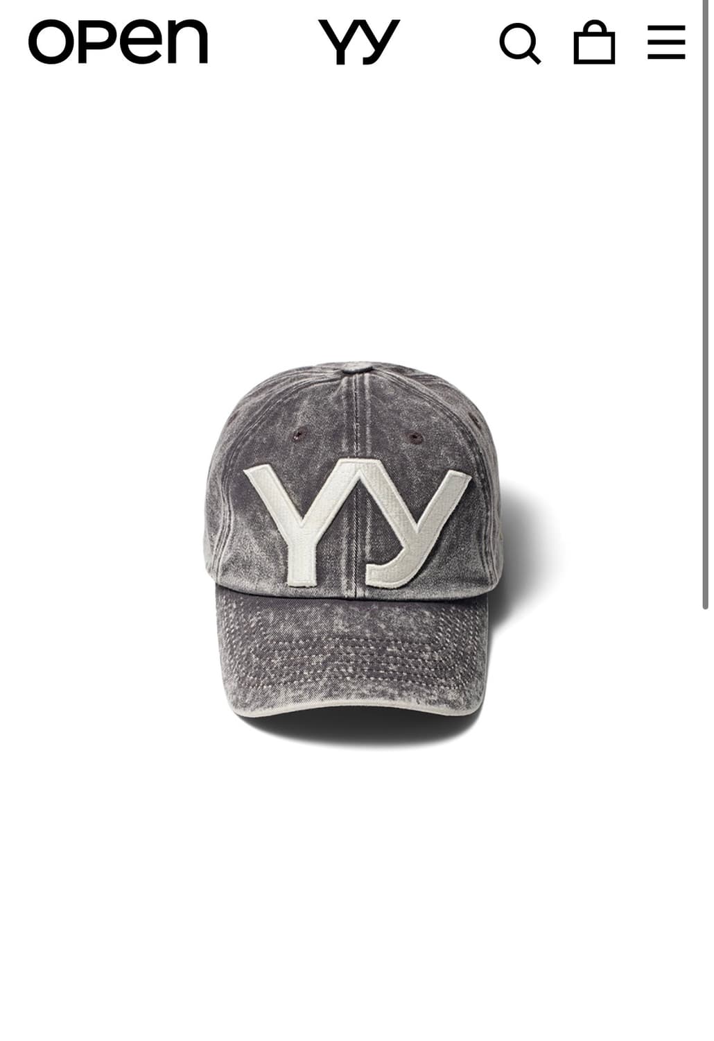 오픈와이와이 로고 피그먼트 차콜 볼캡 모자 상품이미지1