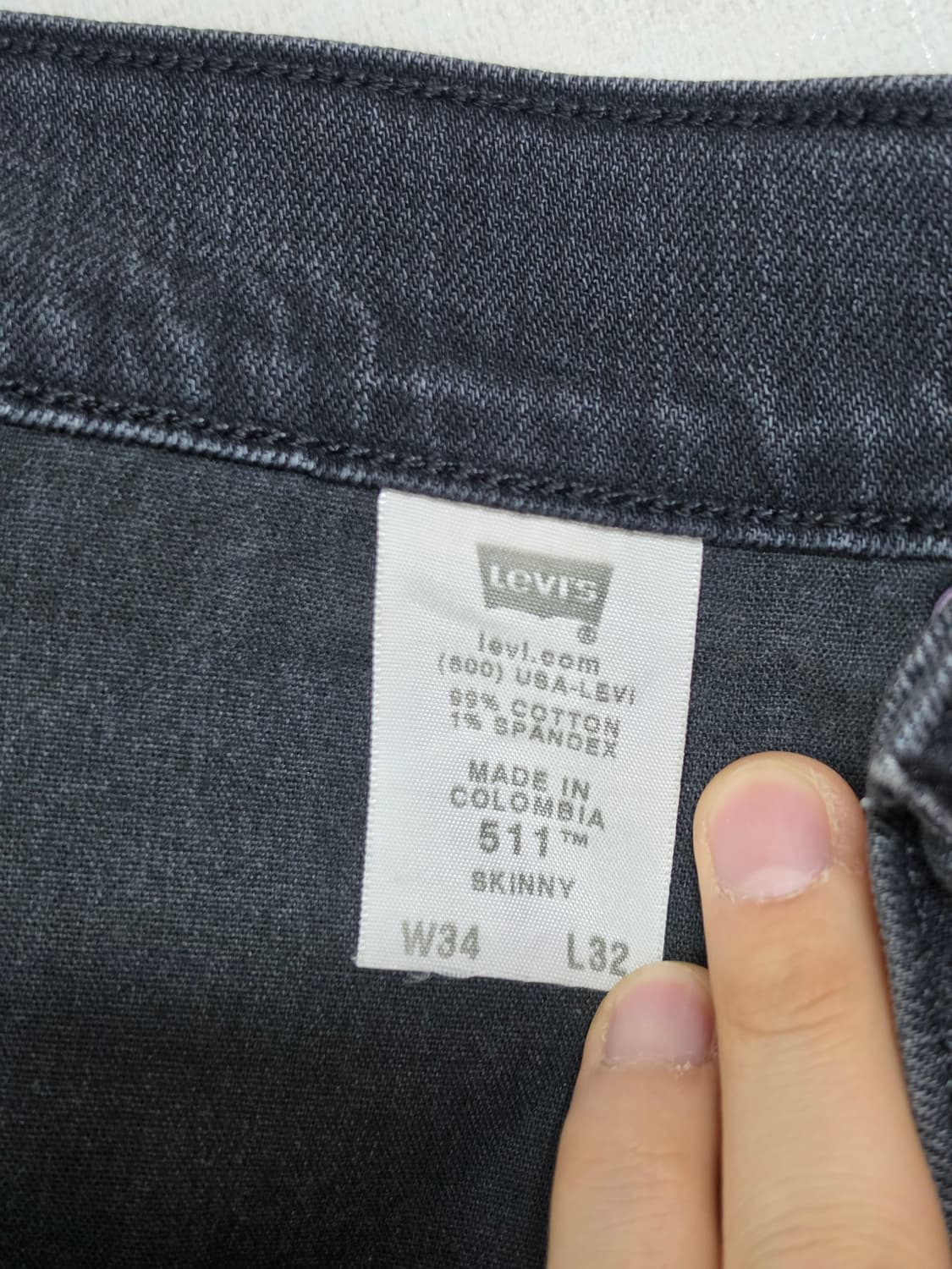 00s 리바이스 511 흑청 데님팬츠 34 상품이미지3