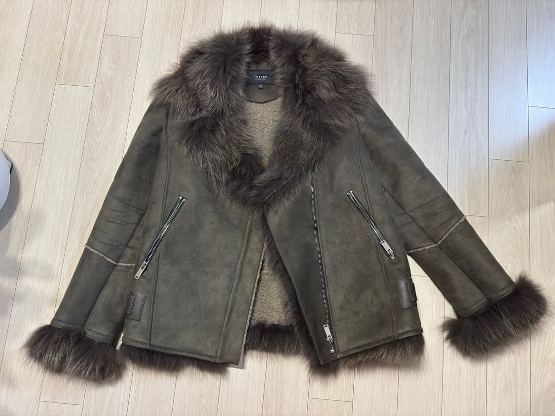 [55] 티렌 천연 폭스퍼 무스탕 카키 s사이즈 상품이미지1