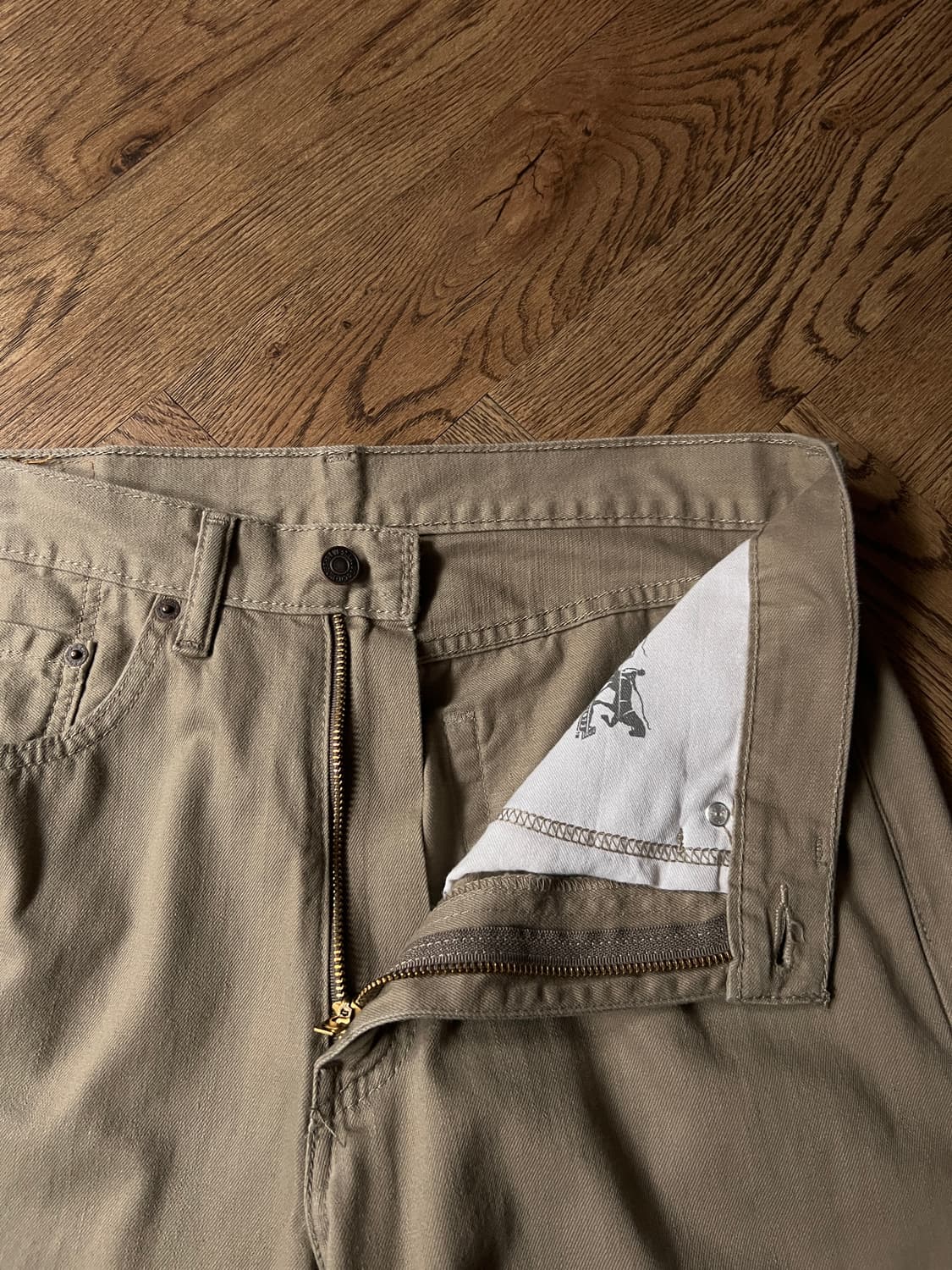 [34]리바이스 505 화이트탭 클래식 베이지 코튼 팬츠 상품이미지3