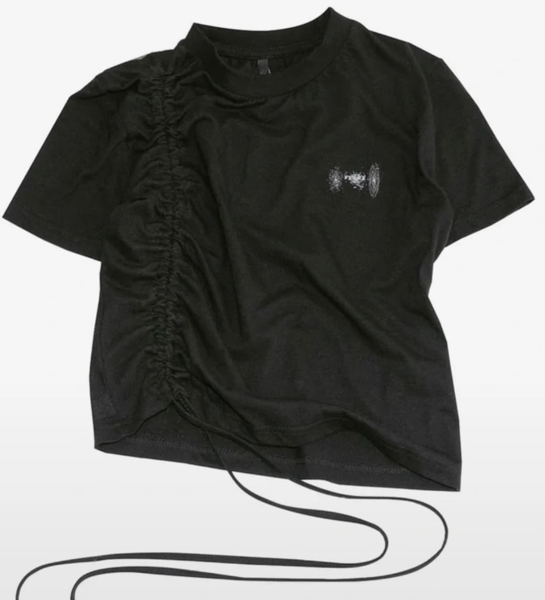 *새상품 플레어업 쉬폰 셔링 티셔츠 블랙 상품이미지2