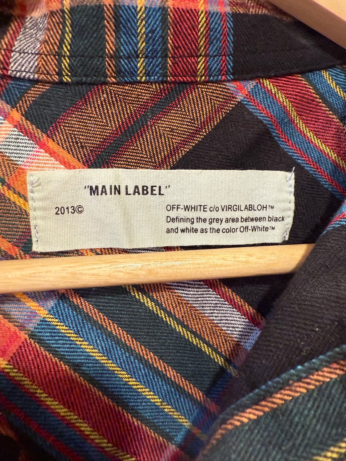 오프화이트 스탠실 플란넬 체크셔츠 상품이미지2