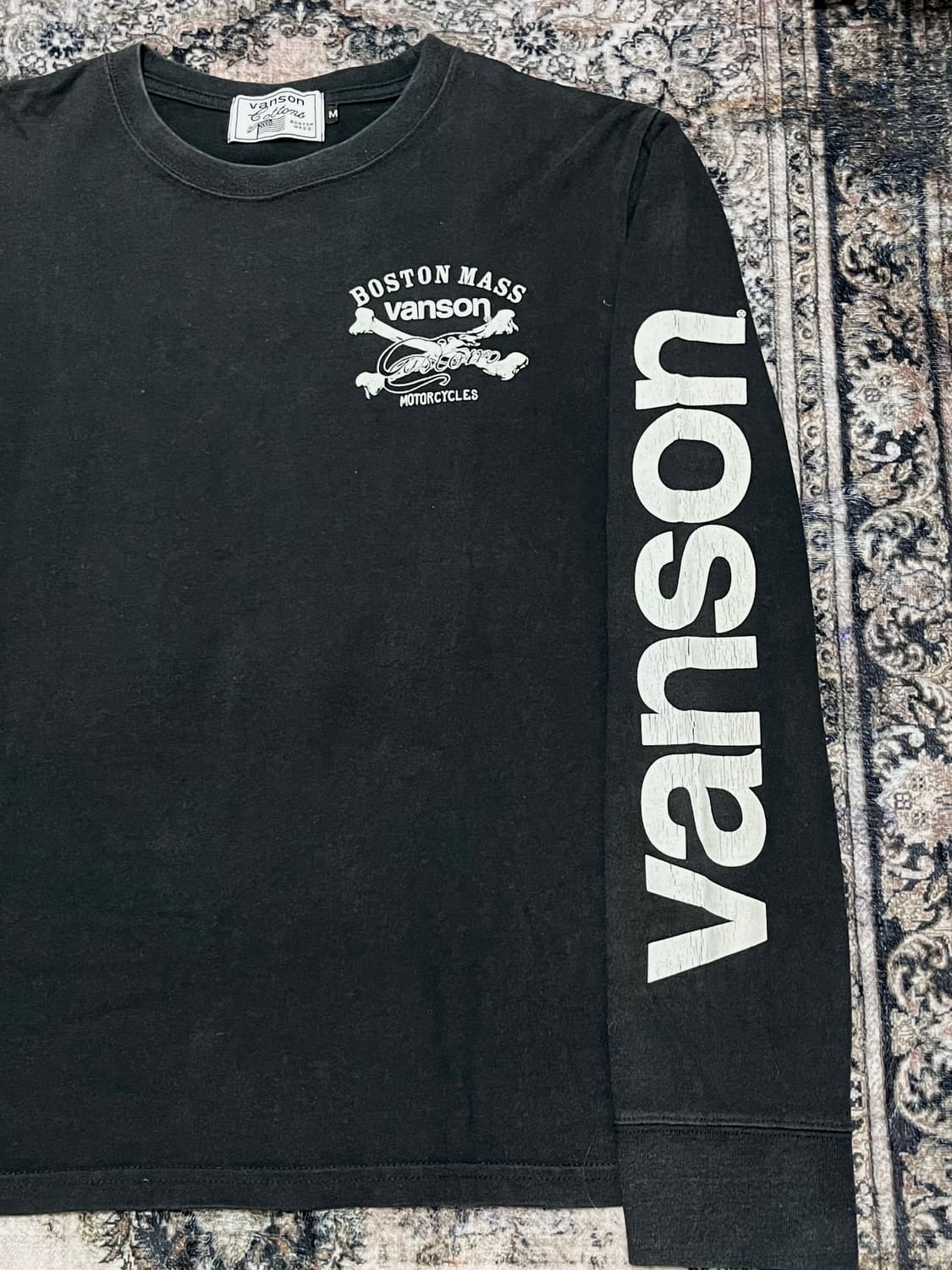 vanson 밴슨 스컬 프린팅 블랙 롱슬리브 M 상품이미지3