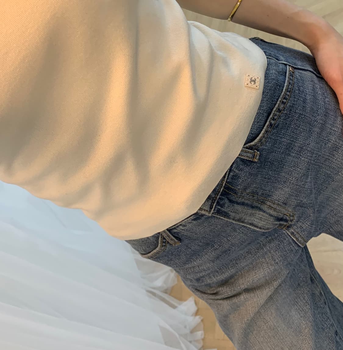샤넬 CC포인트 반팔 니트 탑 아이보리  상품이미지2