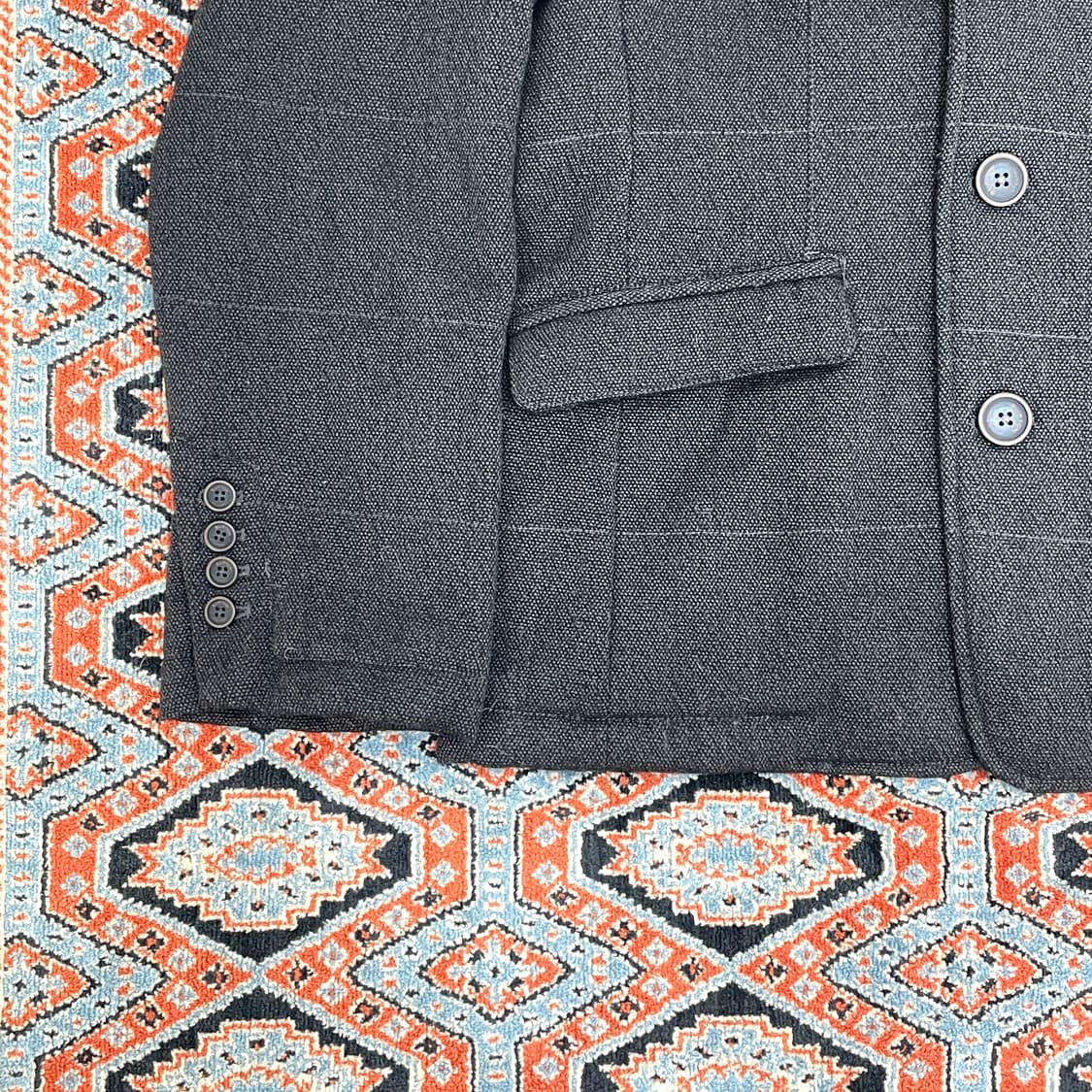 (택있는 새상품)BURTON 브라운 체크 울혼방 집업 버튼 자켓  상품이미지4