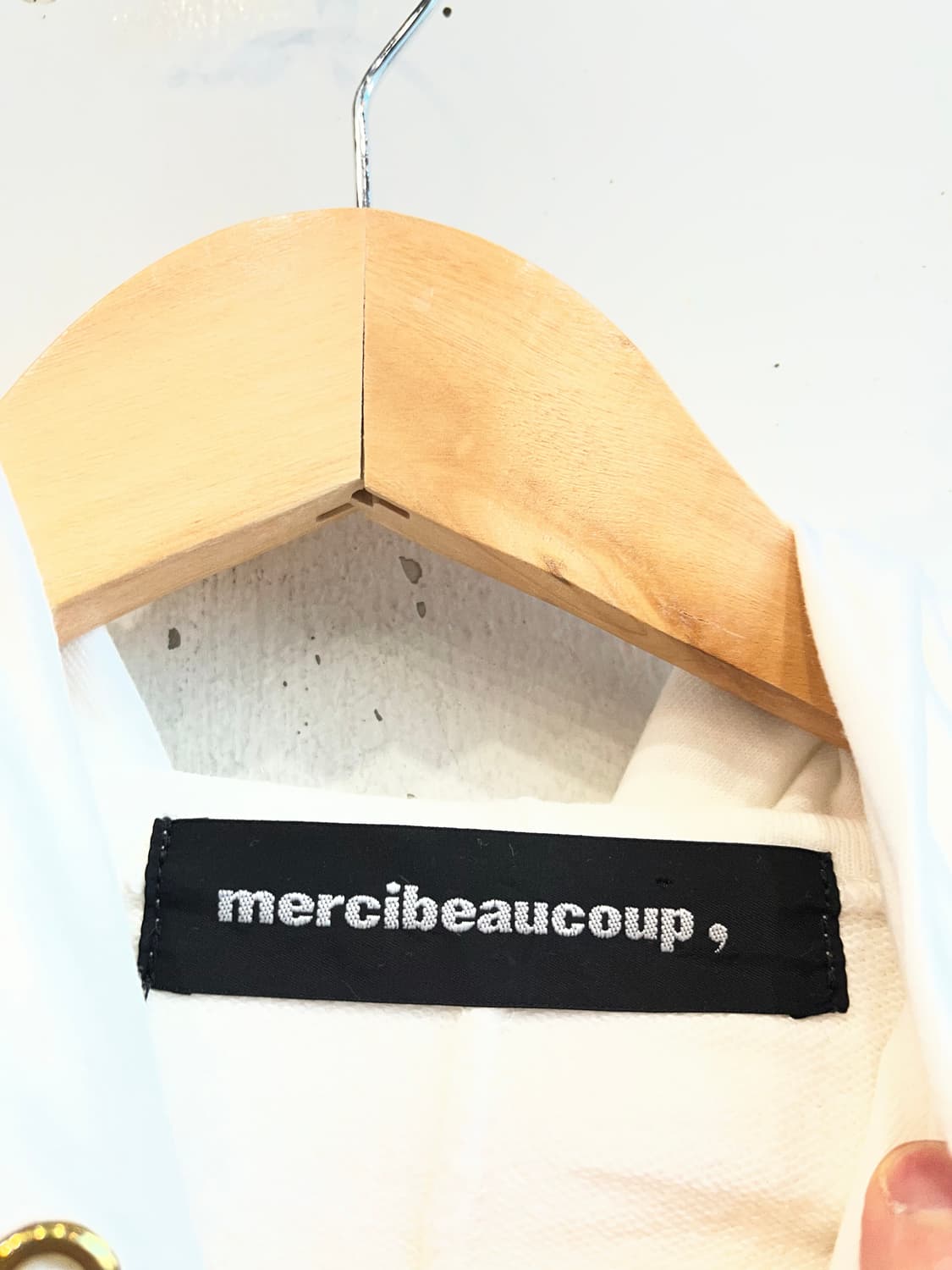 메르시보꾸 루즈핏 후드 원피스 화이트 상품이미지4