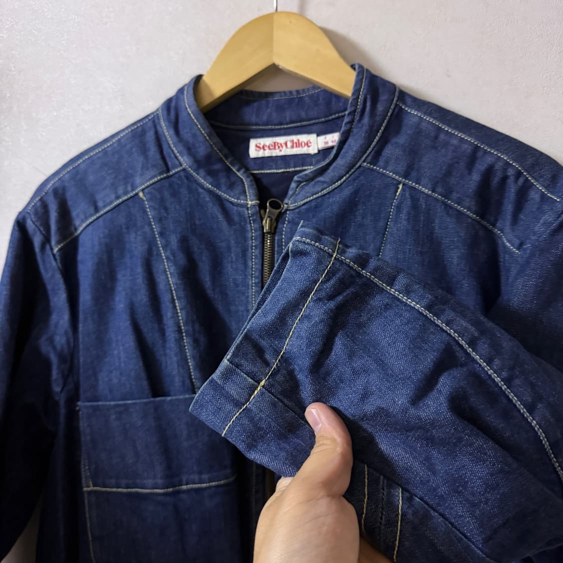 씨바이끌로에 데님 봄버 자켓 (프리) 상품이미지3