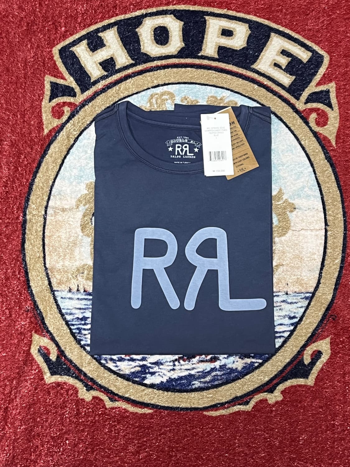 RRL 랜치 로고 저지 티셔츠 네이비 상품이미지1