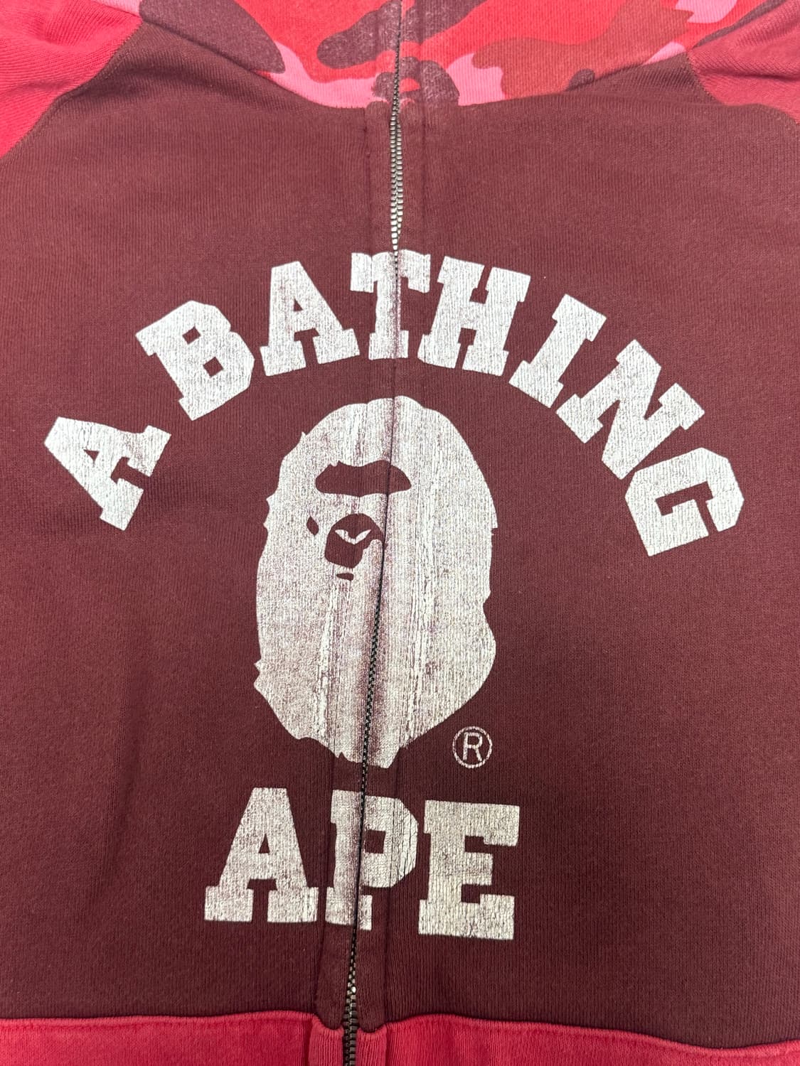 베이프 레드 카모 후드집업 M 상품이미지4