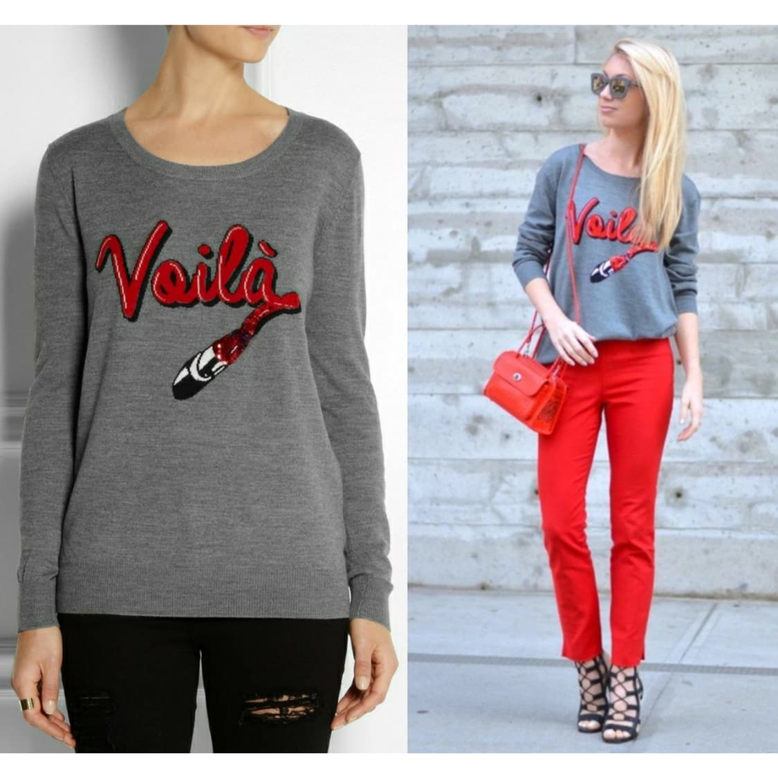 마커스루퍼 시그니처 시퀸 일러스트 포인트 울 니트 스웨터 상품이미지1