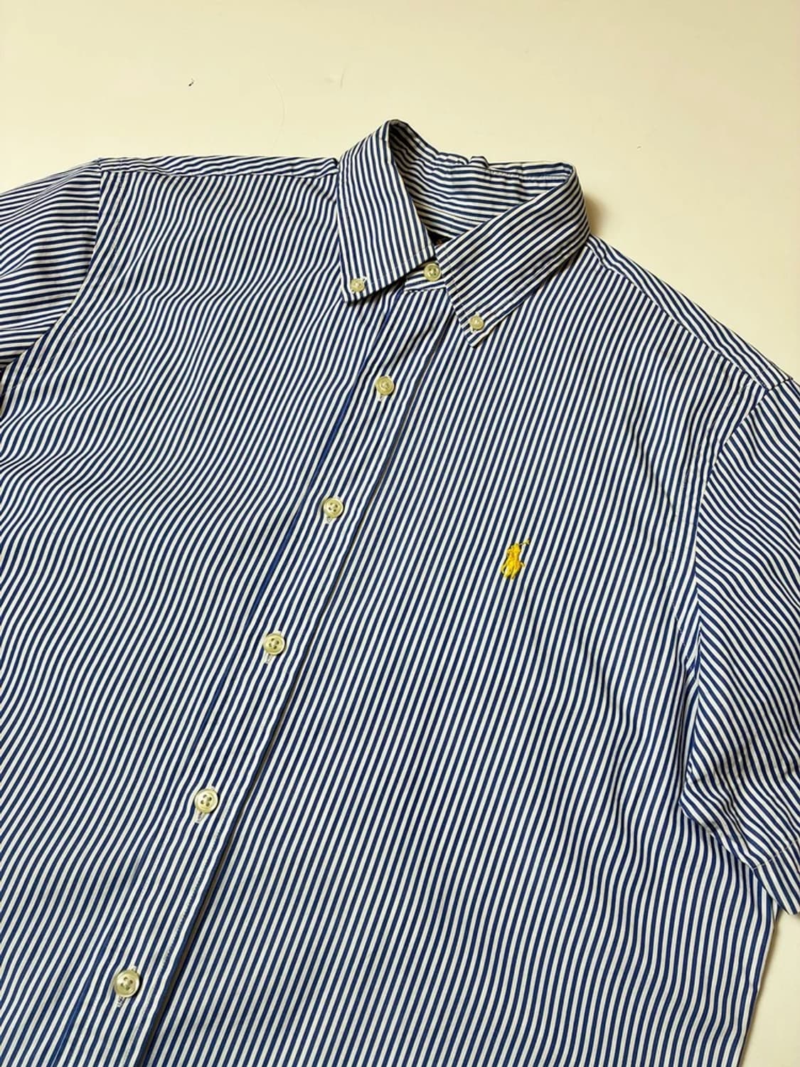 폴로 랄프로렌 옐로우 포니 스트라이프 반팔 셔츠 PN9669 상품이미지2