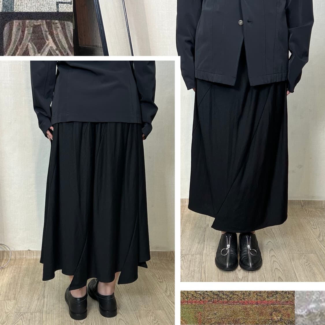 이세이 미야케 FETE 사선절개 롱 스커트 상품이미지1