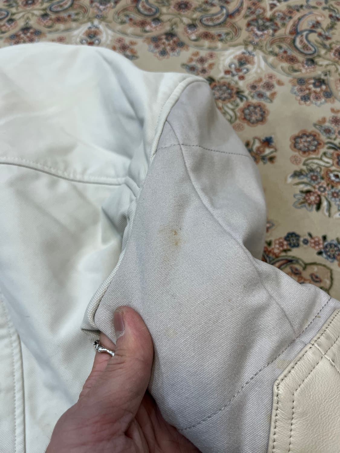 솔리드옴므 우영미 사선 하이넥 레더패치 자켓 상품이미지7