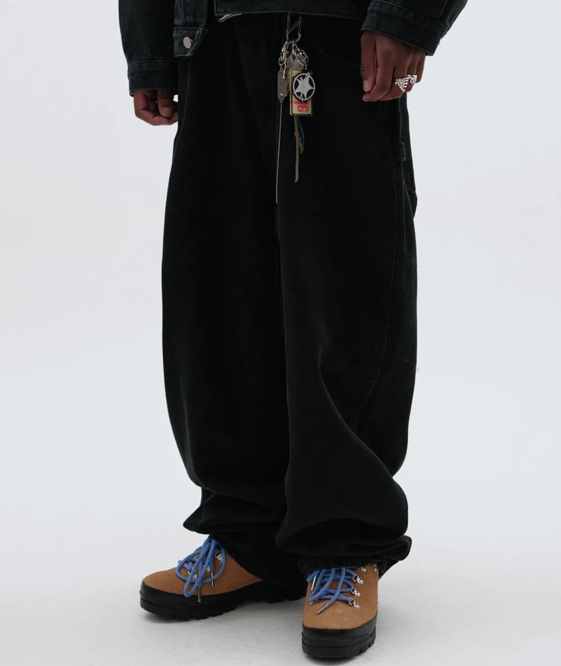 스웨이드 배기핏 데님 상품이미지1