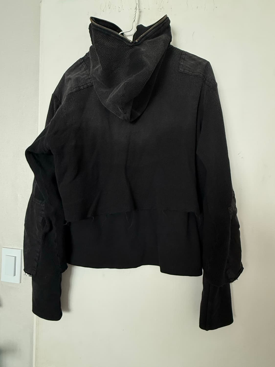 프로젝트 G/R 김프 와플 써멀 후드집업 블랙 상품이미지5