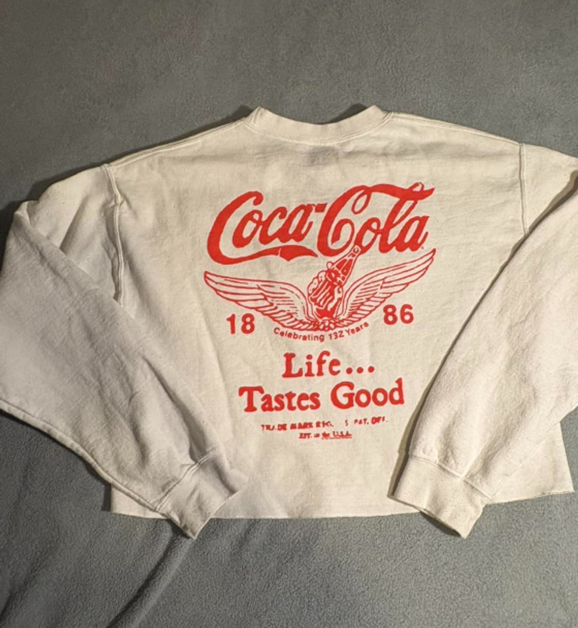 코카콜라 여성용 화이트 앤 크림 티셔츠 상품이미지1