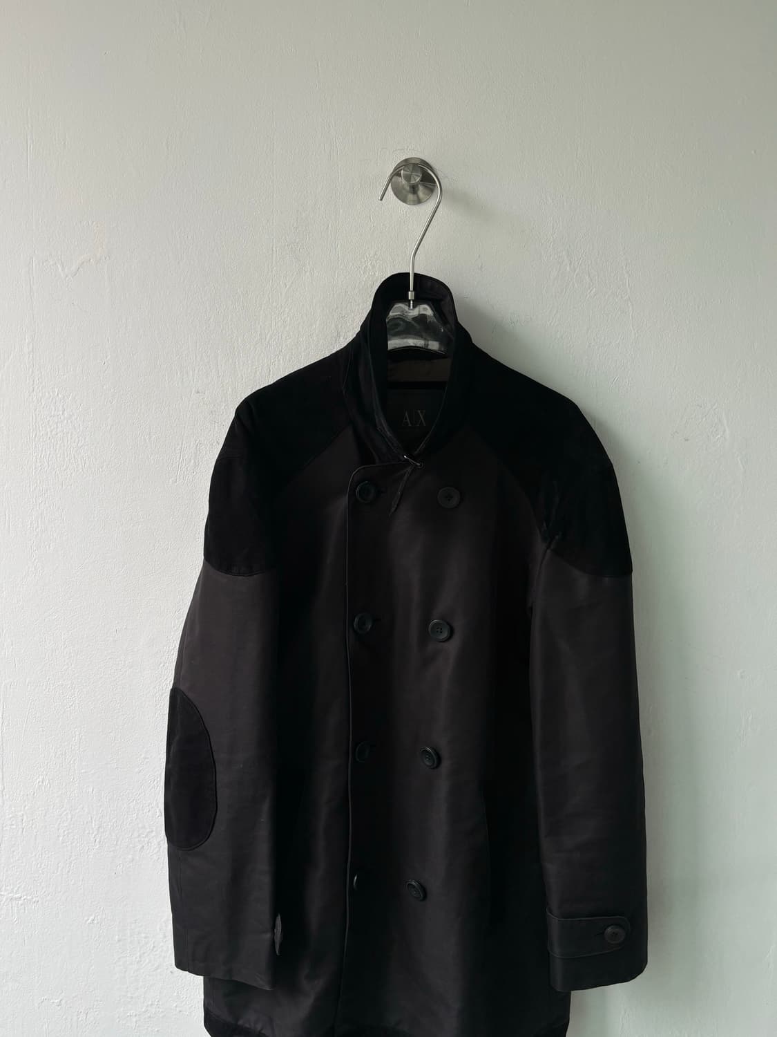 아르마니 익스체인지 스웨이드 코팅 하이넥 코트  상품이미지2