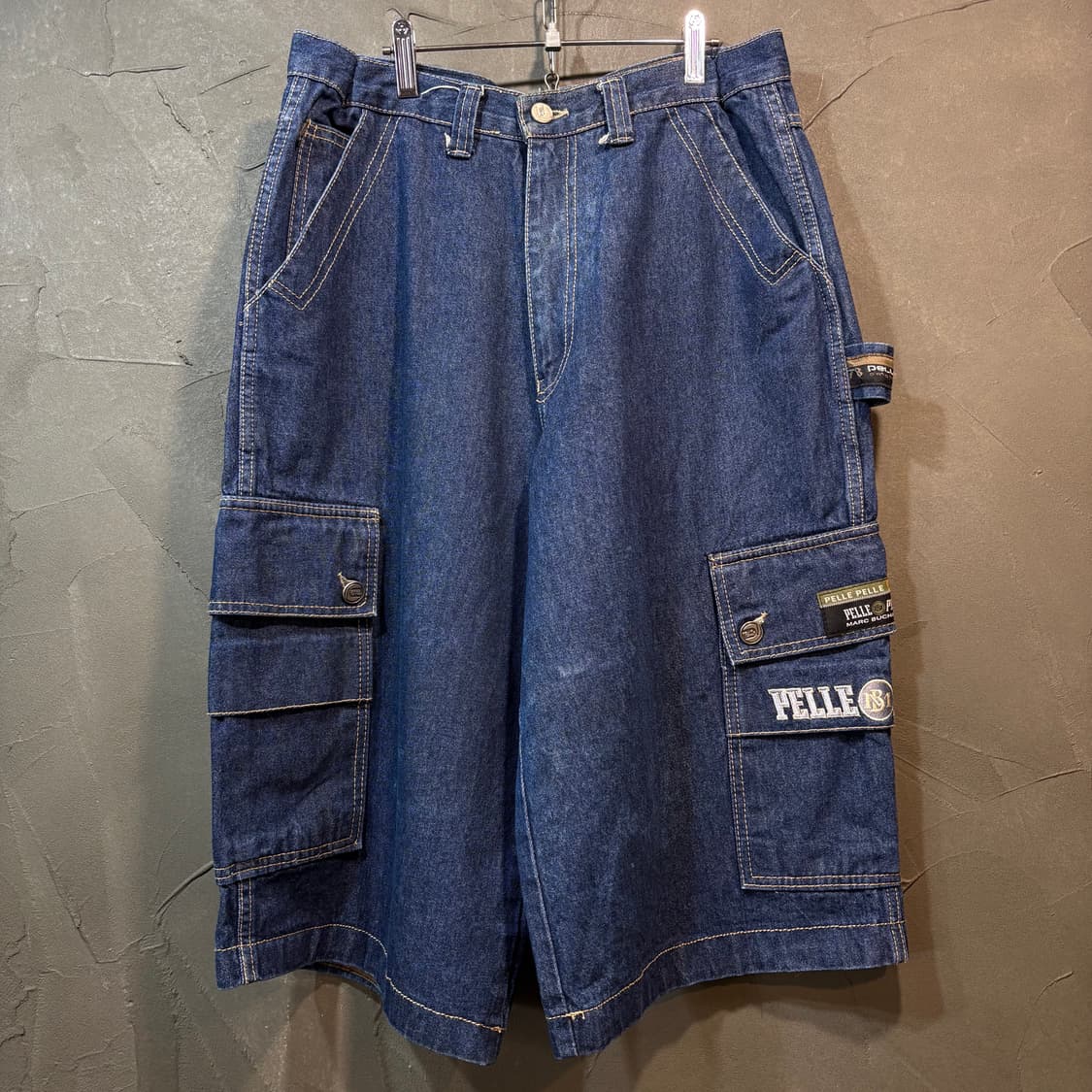 [XL] PELLE PELLE 펠레펠레 데님 카고 버뮤다 팬츠 상품이미지1