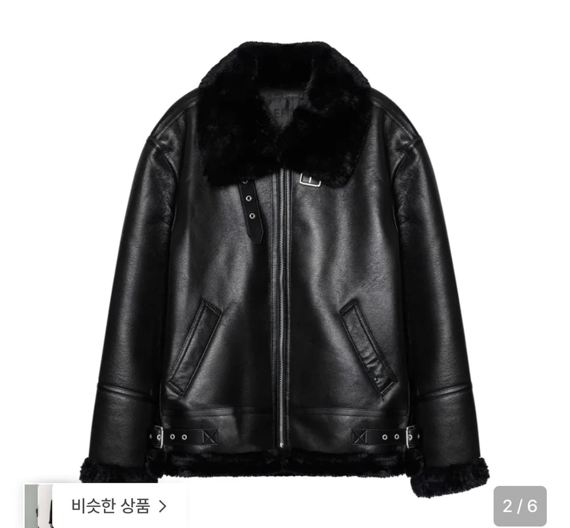 레프트서울 에비에이터 b-3 무스탕 자켓 블랙 상품이미지1