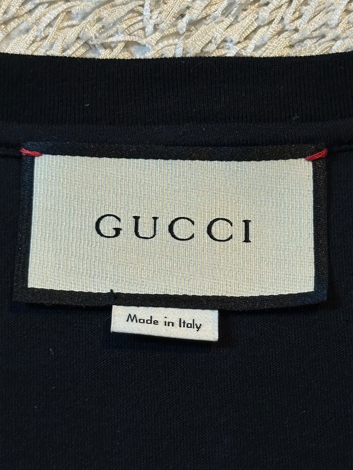 구찌 GUCCI 빈티지 띠로고 반팔 티셔츠 블랙 상품이미지7
