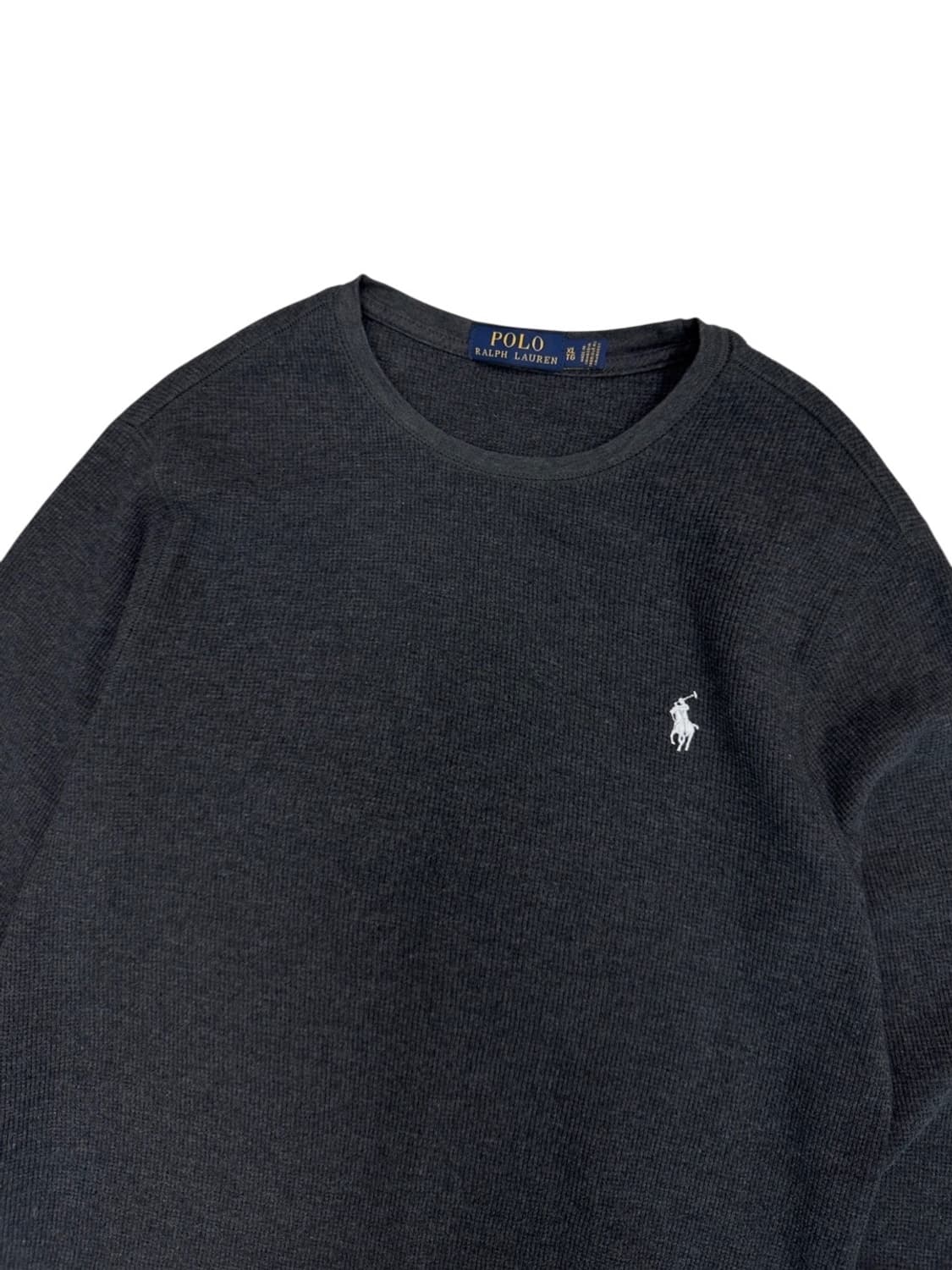 폴로 와플 니트 긴팔 차콜 (XL)  상품이미지2