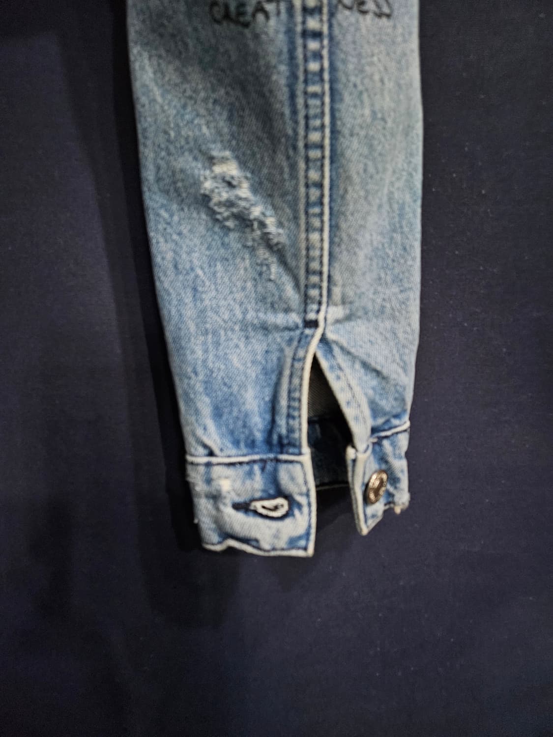 자라 블루 남성 100 빈티지 데님자켓  상품이미지5