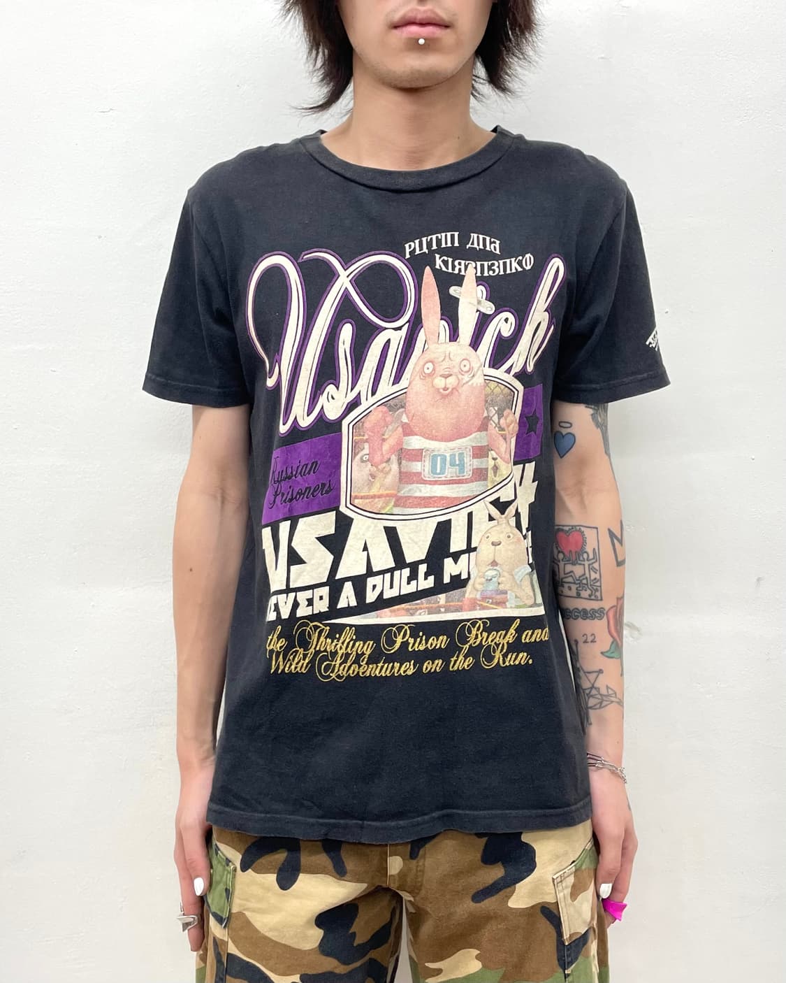 Purple Rabbit Vintage T-Shirt 상품이미지1