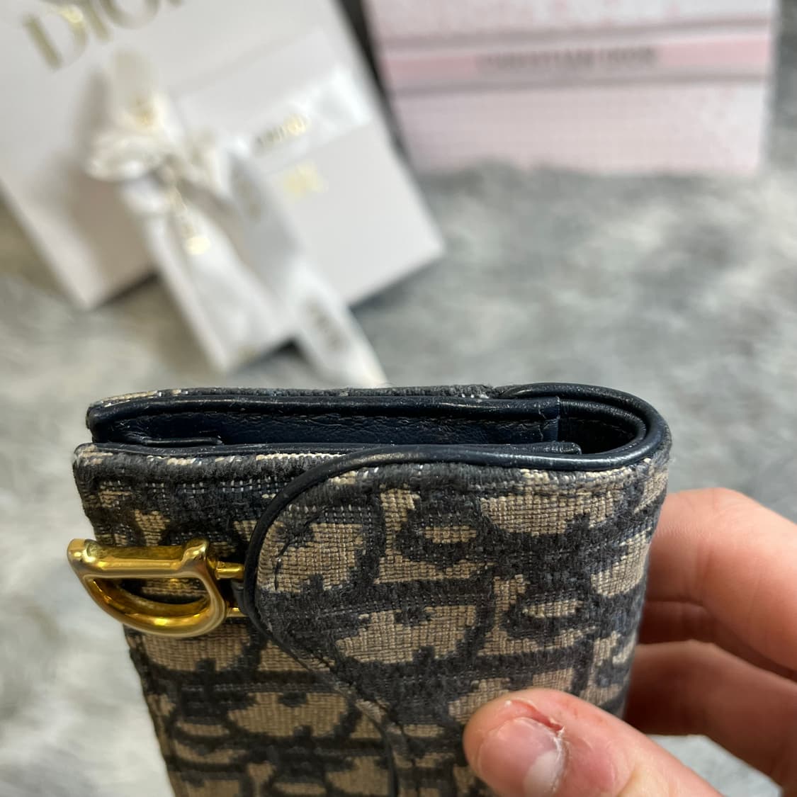 디올 오블리크 새들 카드지갑 풀박스 상품이미지4