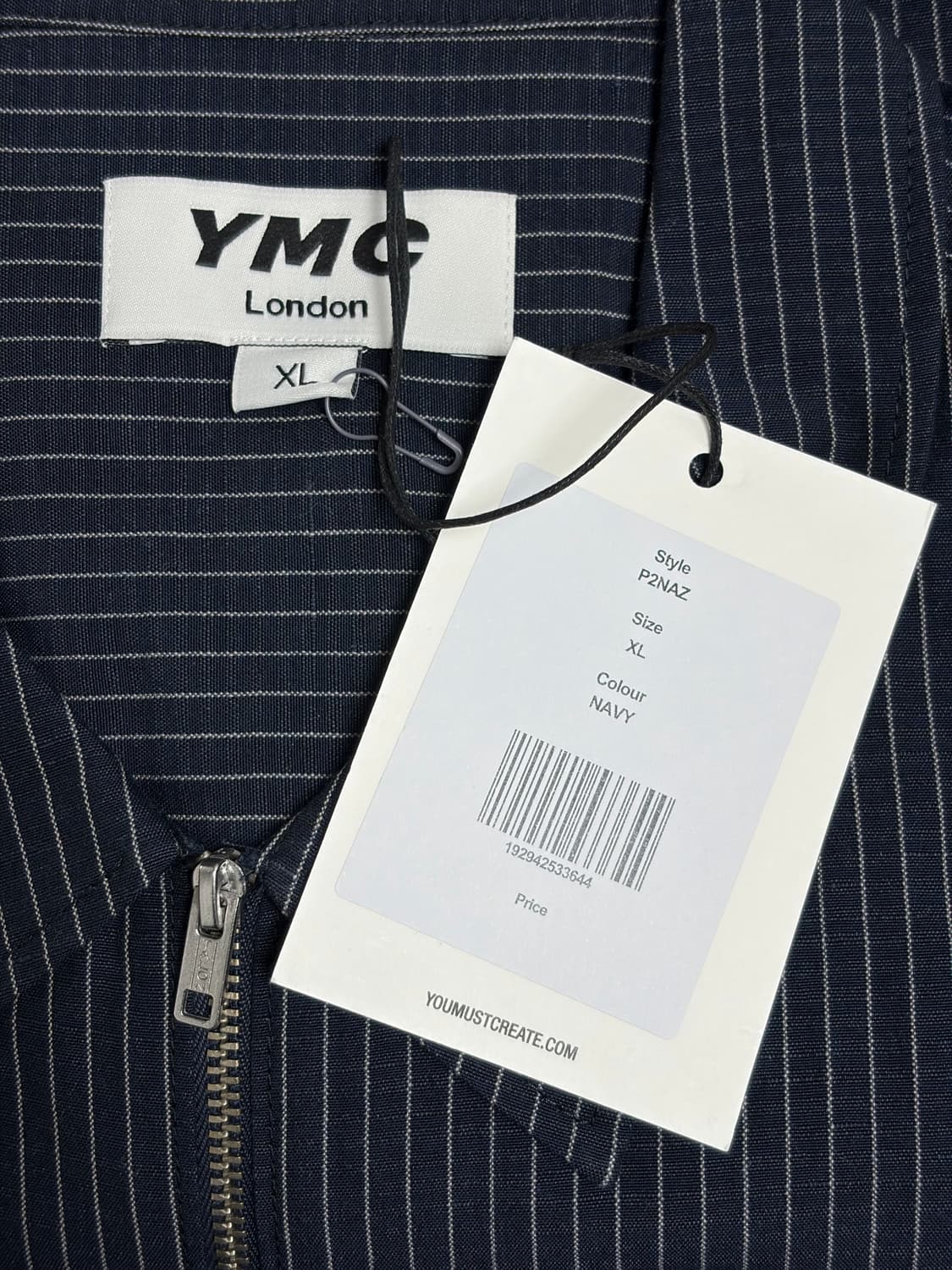 YMC [미시착 새상품] YMC 보위 지프 셔츠 네이비 스트라 이프 XL 상품이미지1