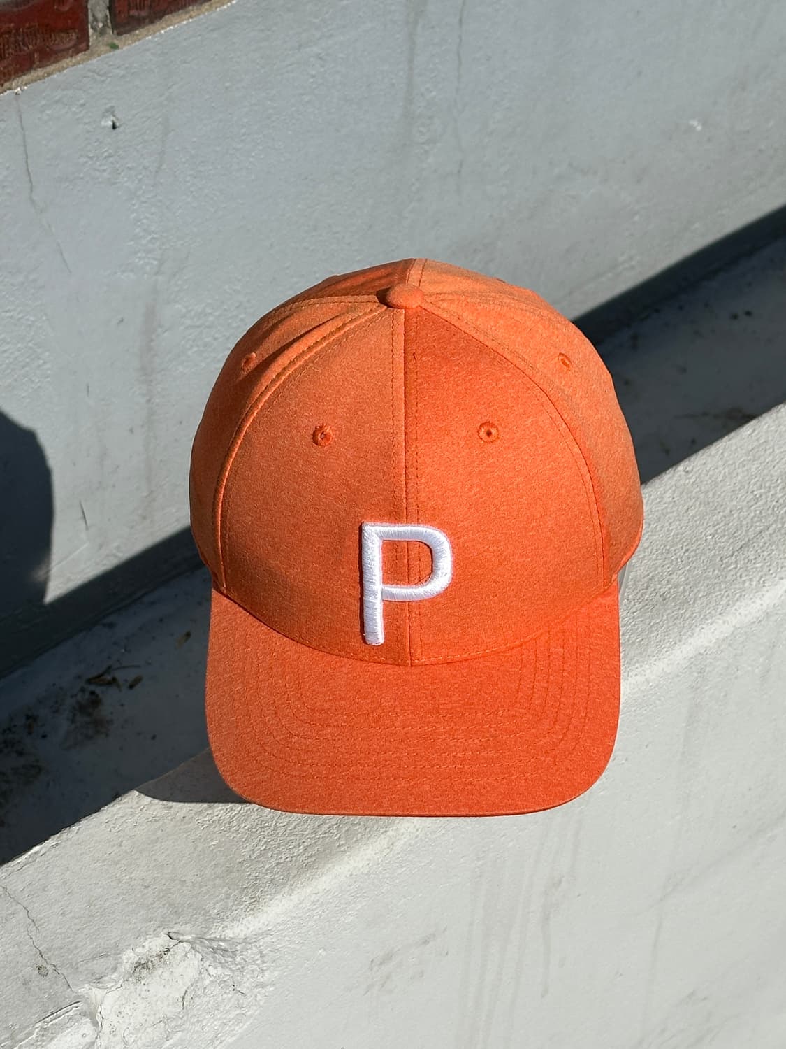 [F] 푸마 P로고 라이트 오렌지 볼캡 모자 상품이미지1