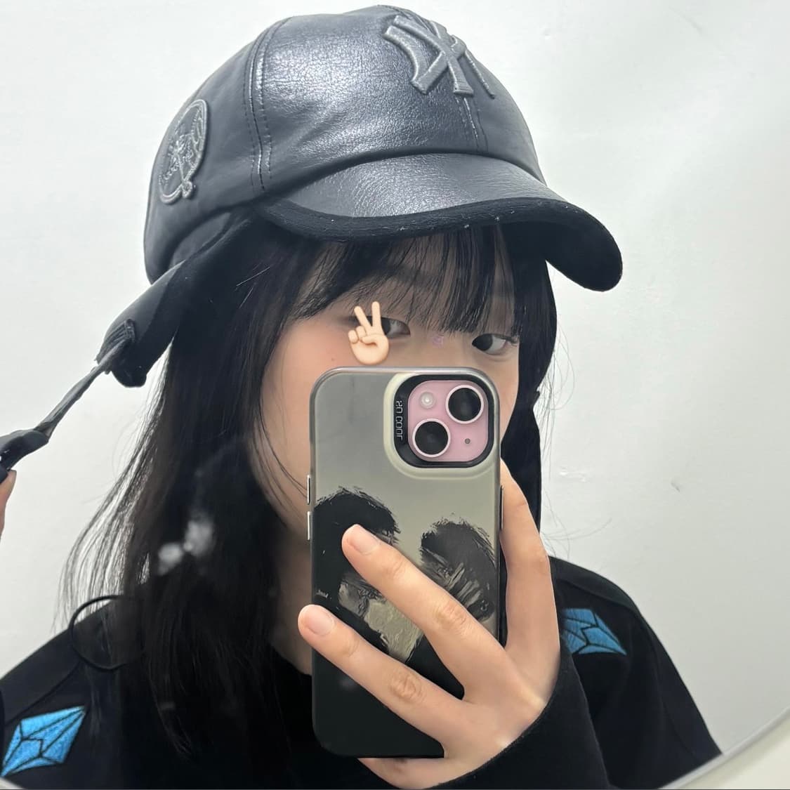 MLB 뉴욕양키스 레더 이어플랩 트루퍼햇 블랙 상품이미지2