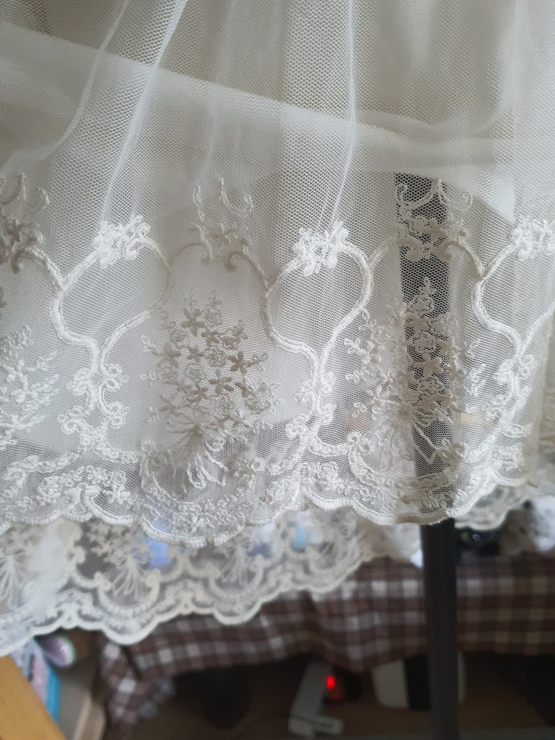 [빈티지] 레이스 튤 스커트 아이보리 언발 치마 상품이미지2