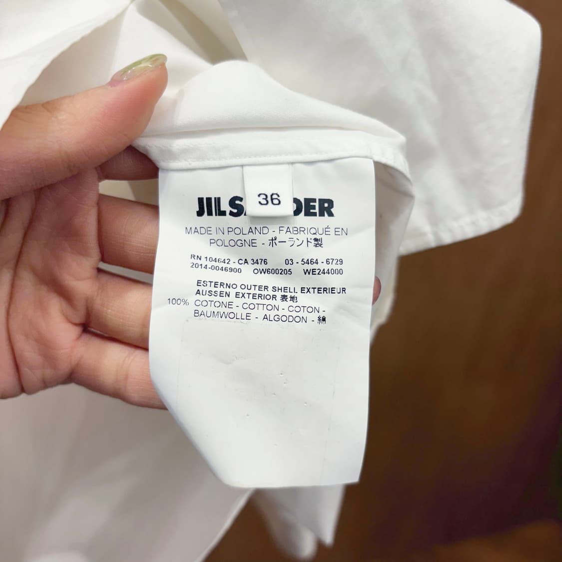 질샌더 코튼 긴팔 셔츠 무지 히든 버튼업 후면 핀턱 디테일 루즈핏 화이트 상품이미지7