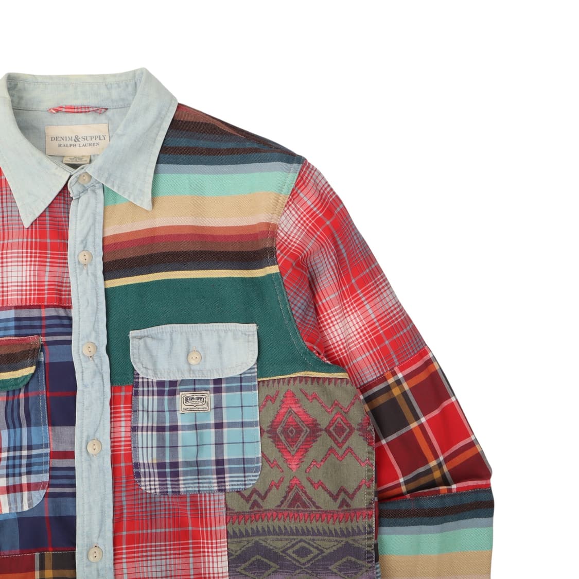 데님앤서플라이 패치워크 체크 셔츠 상품이미지3