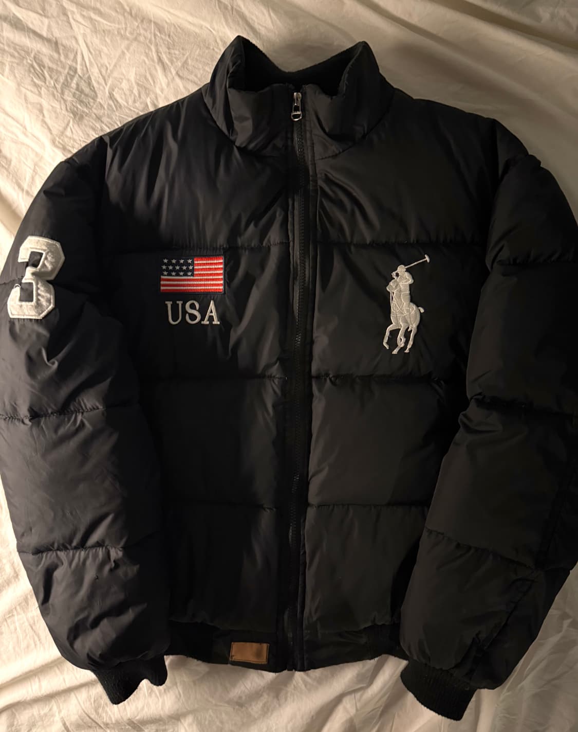 폴로 빅포니 성조기 패딩 블랙 상품이미지2