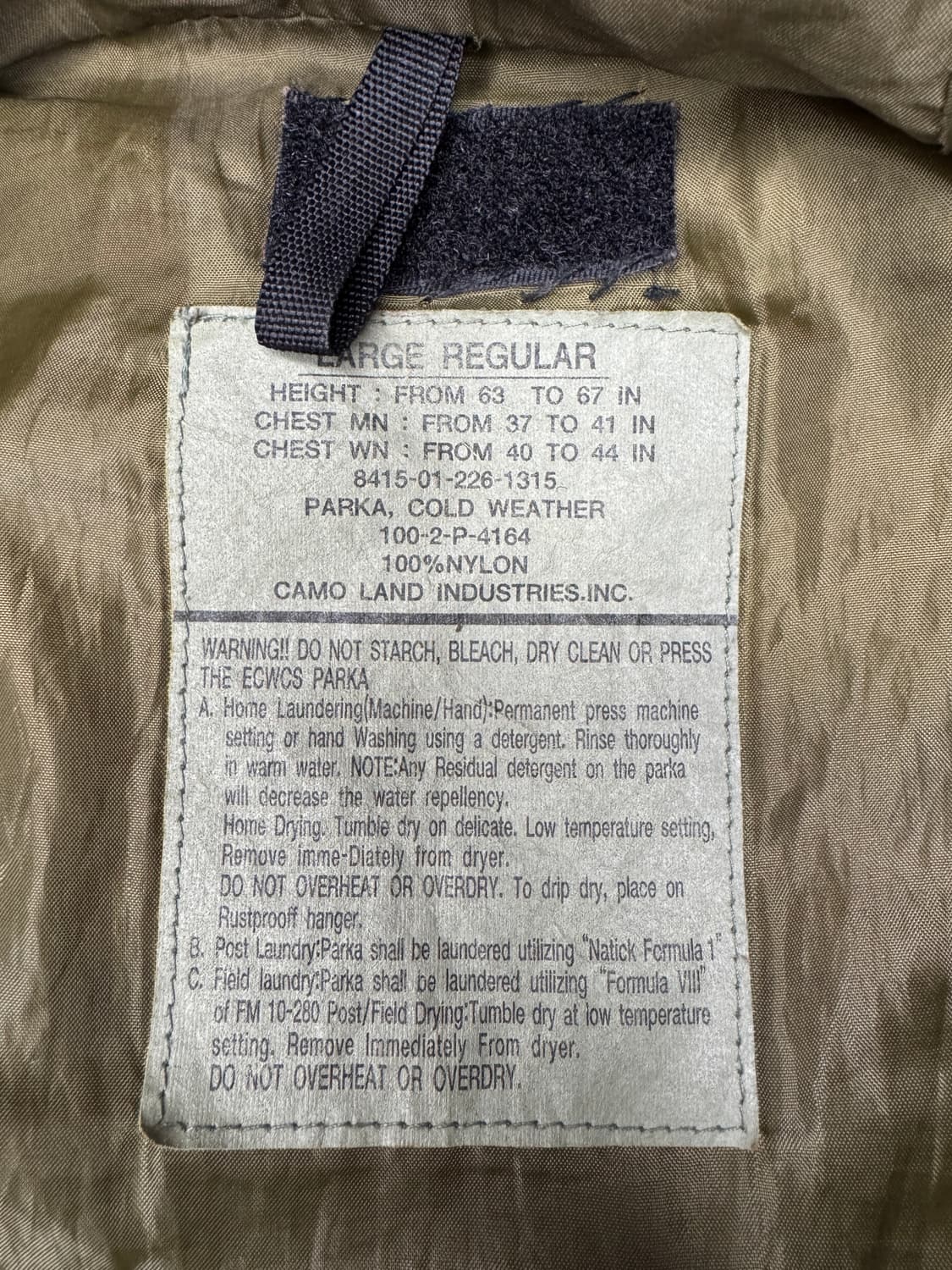 빈티지 카모랜드 ECWS 콜드웨더 파카 L 상품이미지7