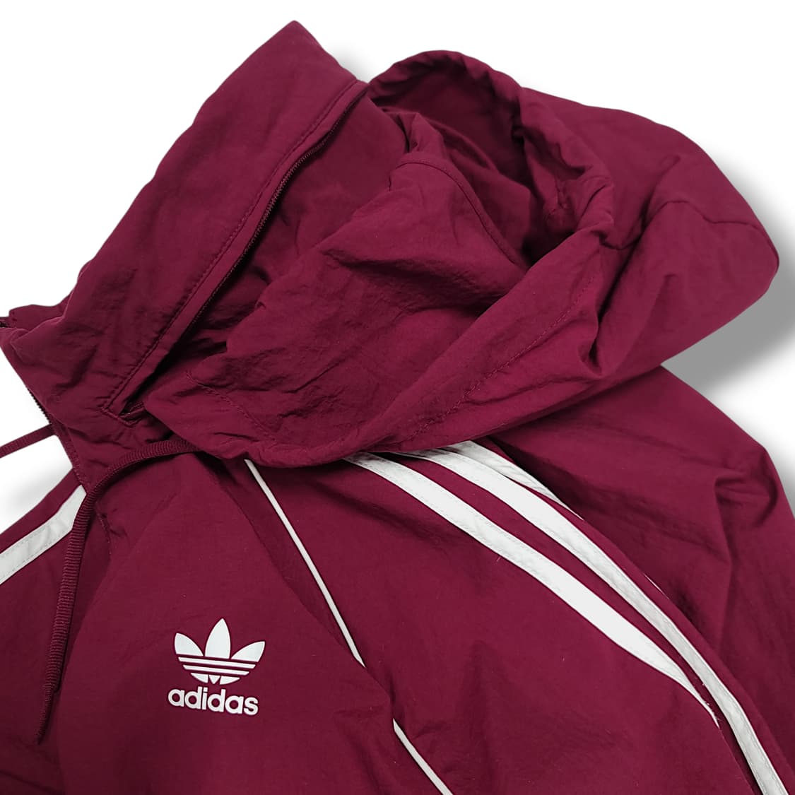 [L] 아디다스 버건디 후드 슈퍼스타 윈드브레이커 상품이미지7