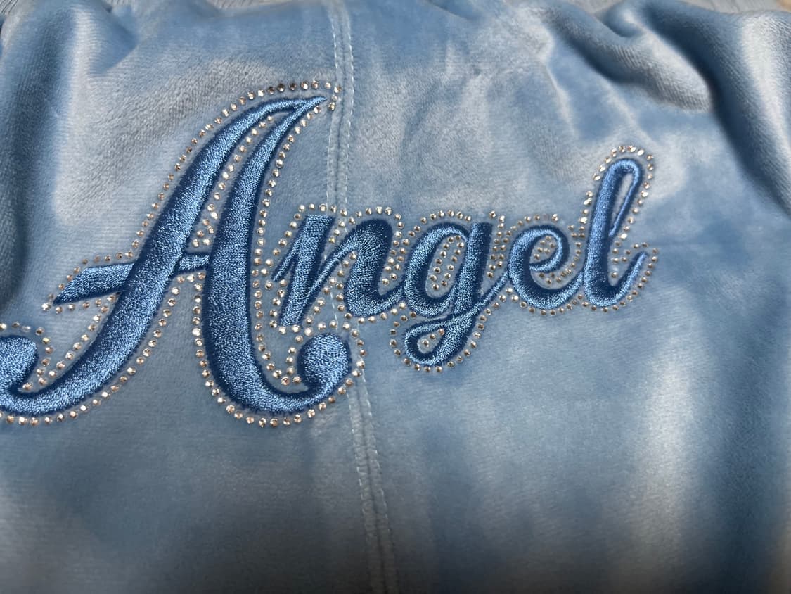 쥬시꾸뛰르 하늘색 엔젤 벨벳바지 상품이미지3