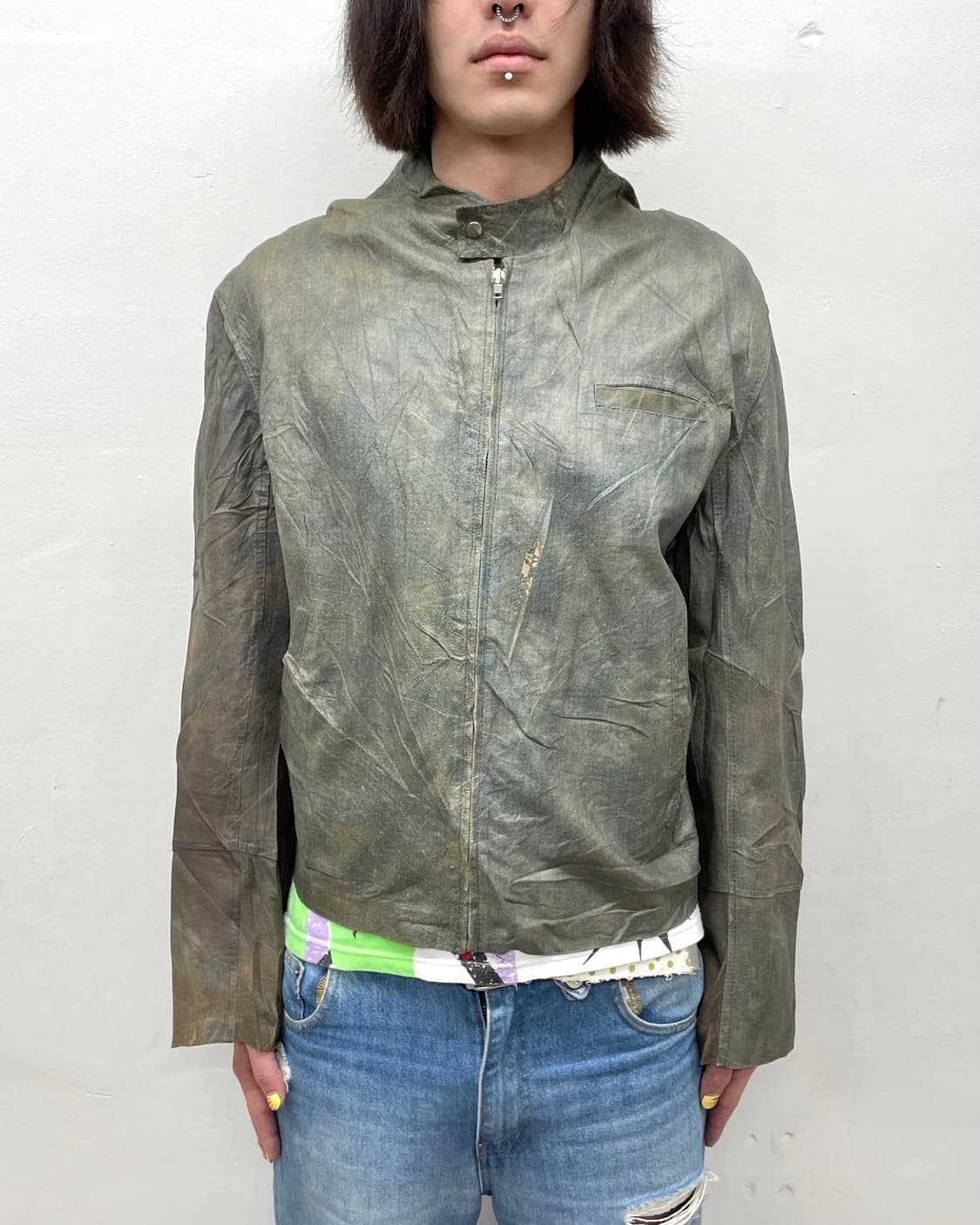 Vera Pelle Coated Denim Biker Jacket  상품이미지3