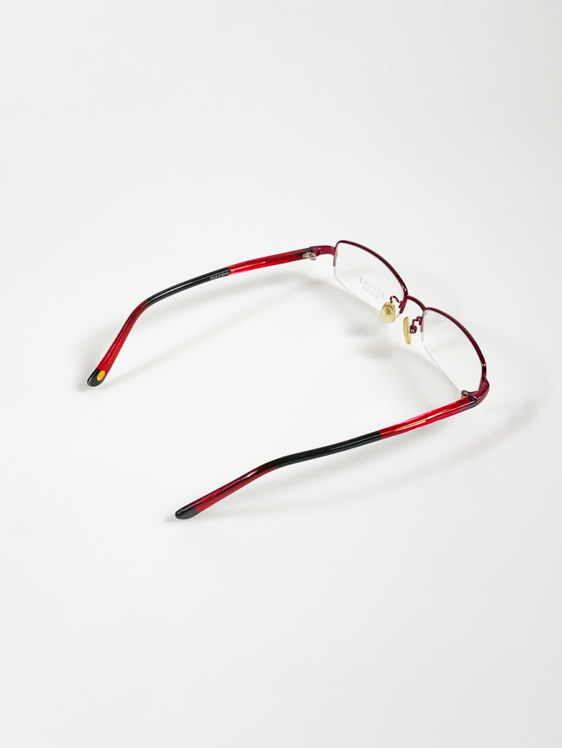 LUXURY OCCHIALI 레드 반무테 스퀘어 메탈 빈티지 안경 상품이미지4
