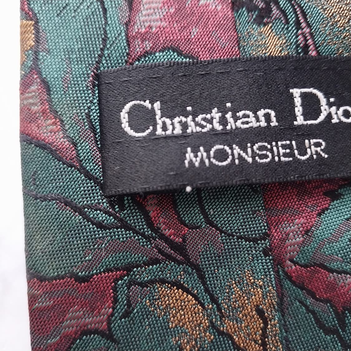 크리스찬 디올 그린 플로럴 패턴 넥타이 9.1cm A+~A등급 K2567 상품이미지10