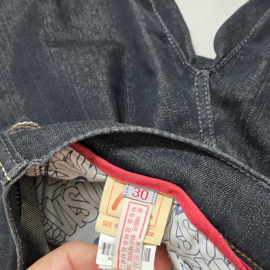 30 에비수 신치백 데님 카프리팬츠 7부 반바지 상품이미지4