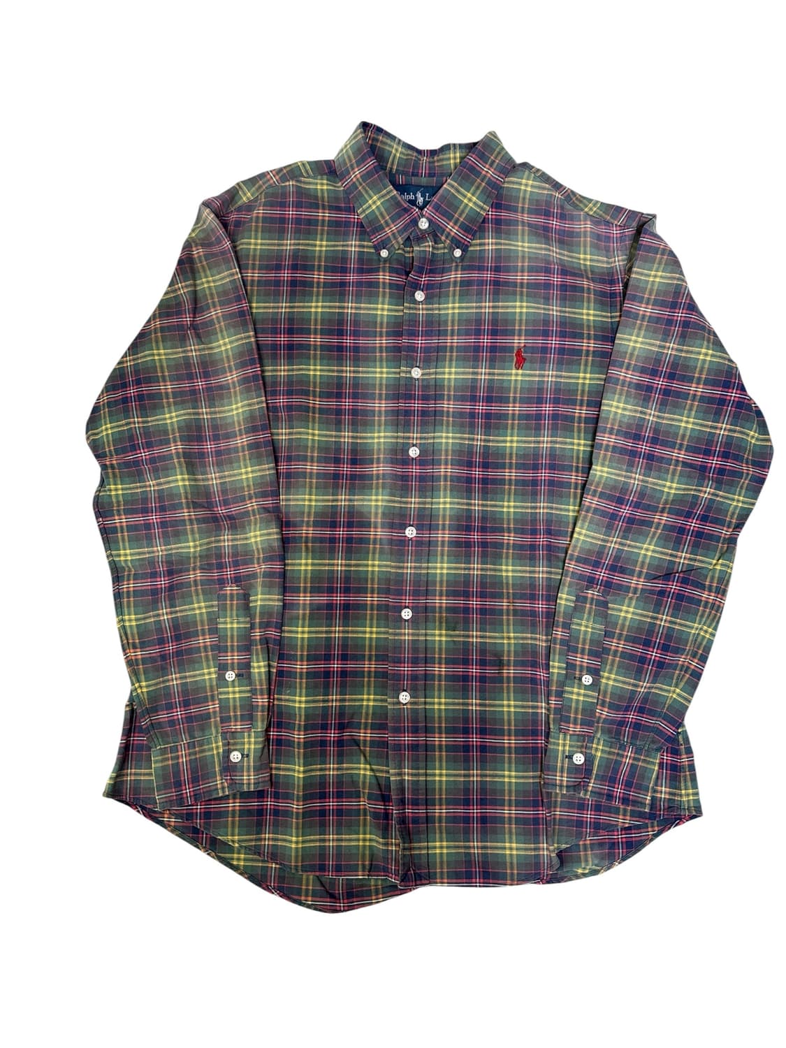 빈티지 폴로 랄프로렌 페이딩 체크셔츠 L 상품이미지1