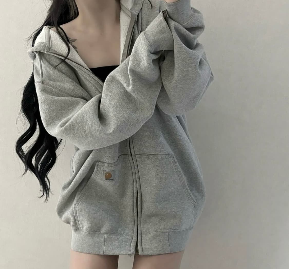 칼하트 그레이 기모 후드집업 M  남녀공용🤍 상품이미지1