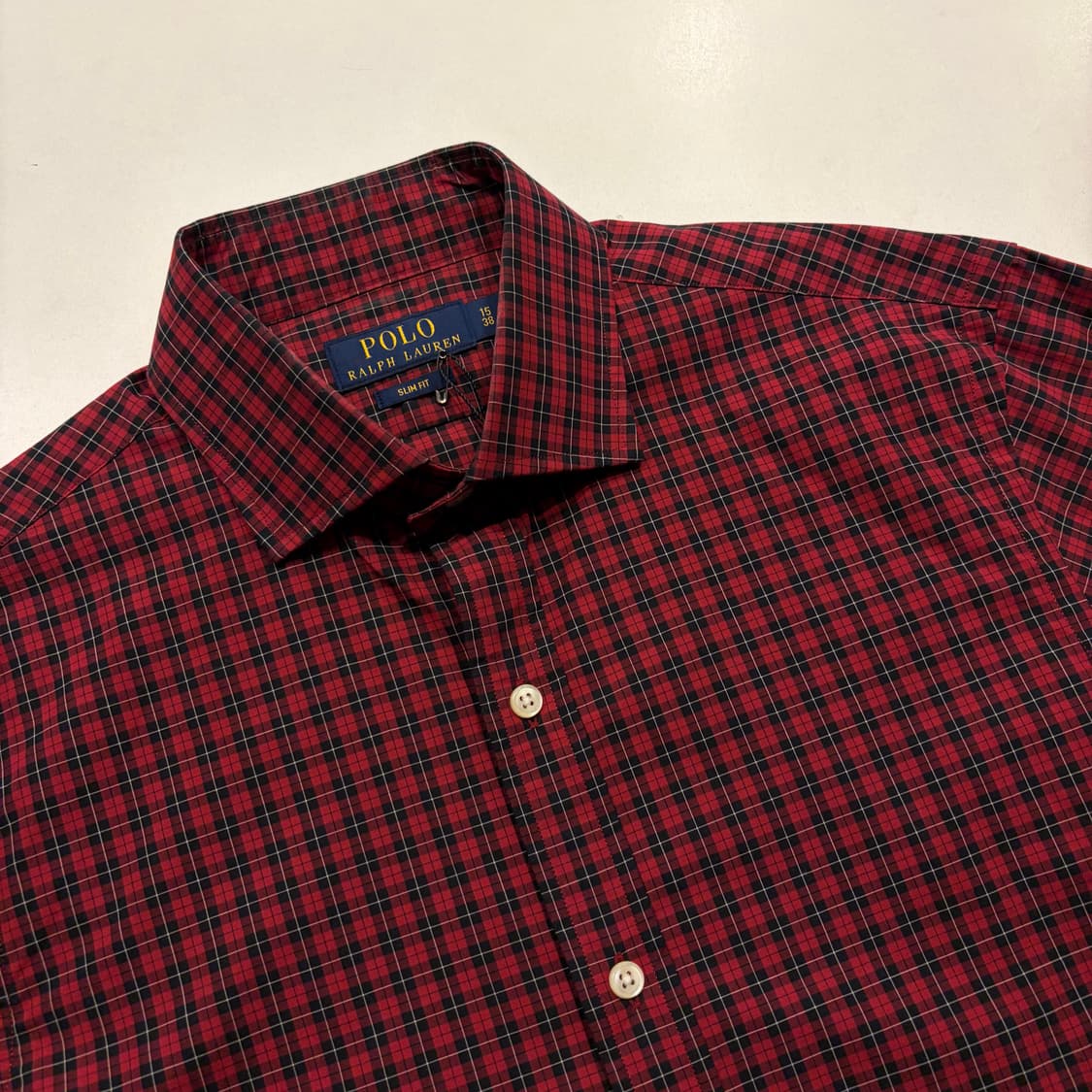 [M] 폴로 랄프로렌 슬림핏 레드 체크 셔츠 C861 상품이미지3